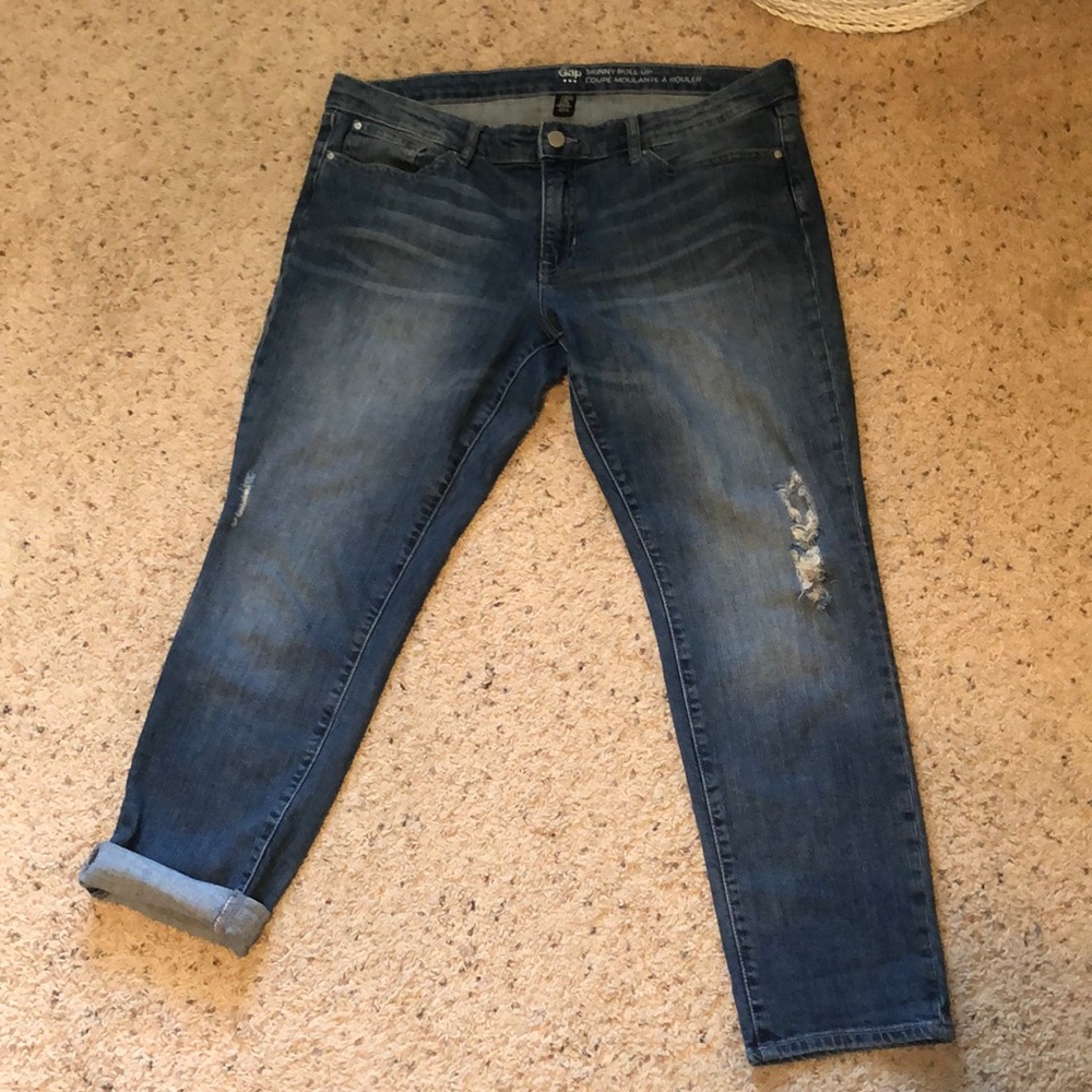 Gap skinny roll-up jeans 14/32R